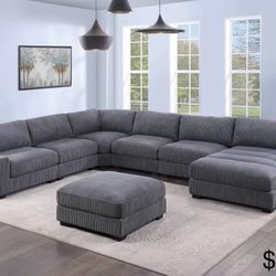 XL Modular Sectional Sofa With Ottoman