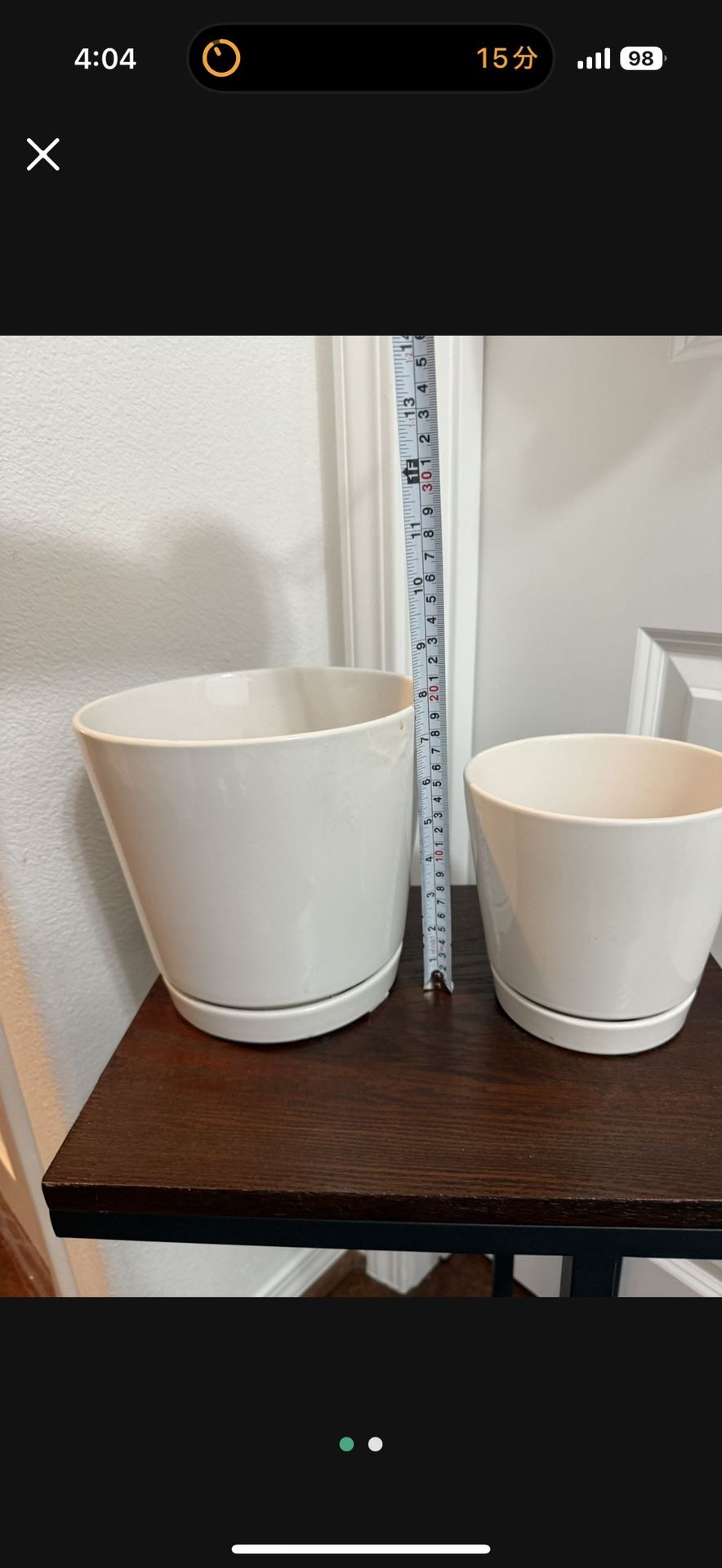 Plant Pot White Set of Two