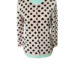 Cable & gauge Polkadot Pink Sweater Cardigan 