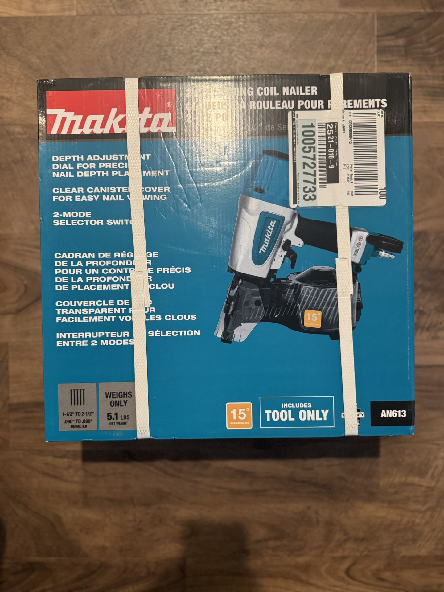 Makita Pneumatic 2-1/2 in. 15° Siding Coil Nailer