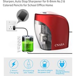 Moving sale! Electric Pencil Sharpener Rechargeable Automatic Pencil Sharpener,  Auto Stop Sharpener for 6-8mm 