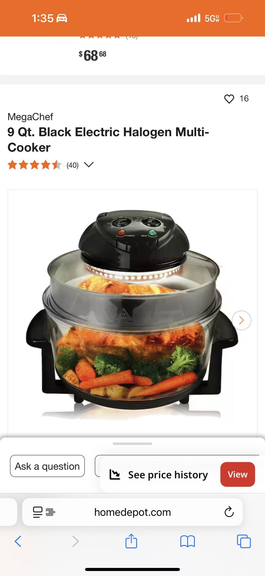 Mega Chef ( Multi Halogen Oven Air Fryer )
