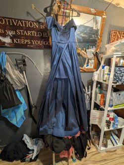 Blue Satin Formal Gown
