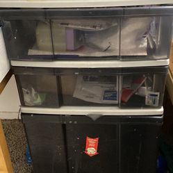 Plastic Drawers With Top Wood Organizer 4 Drawers 