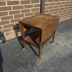 Vintage Oak Drop Leaf Tea Trolly / Drinks Cart