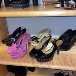 Vintage BeBe Women’s Heels Peep Toe And More 5 Pairs Size 8 Each! 