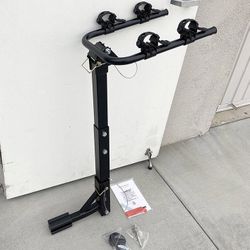 (Brand New) $55 Tilt Folding 2-Bike Hitch Mount Rack Bicycle Carrier for 2” Hitch w/ Straps 70 lbs Max 