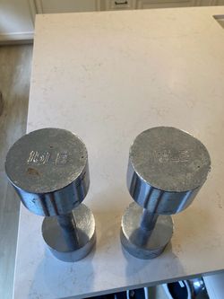 2x 15lbs Metal Dumbbell Weights