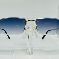 Cartier Rimless Designer Sunglasses – Blue Gradient