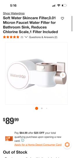Waterdrop Soft Water Skincare Faucet Filter