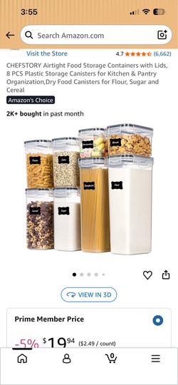 8 pc airtight food containers