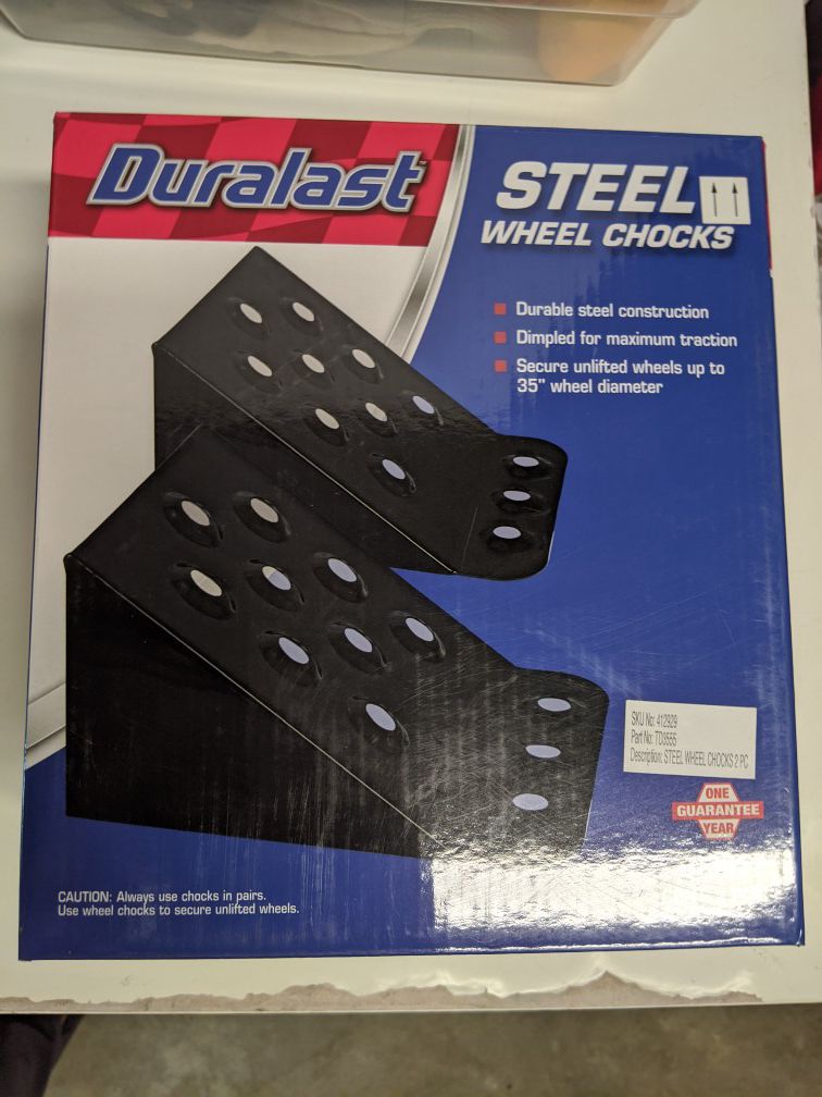 Duralast steel wheel chocks pack of two