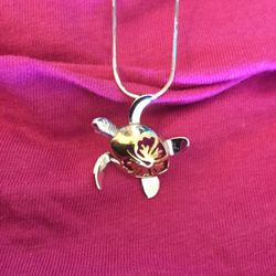 Tortoise Pendant & Necklace / STERLING SILVER 🌿🐢🌾🍃