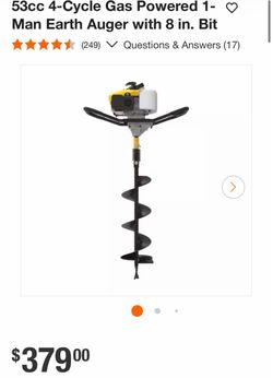 53cc 4-Cycle Gas Powered 1- O Man Earth Auger with 8 in. Bit