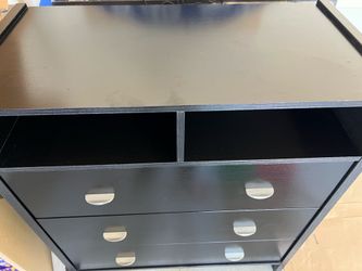 3-Black Drawer Wood Chest $45