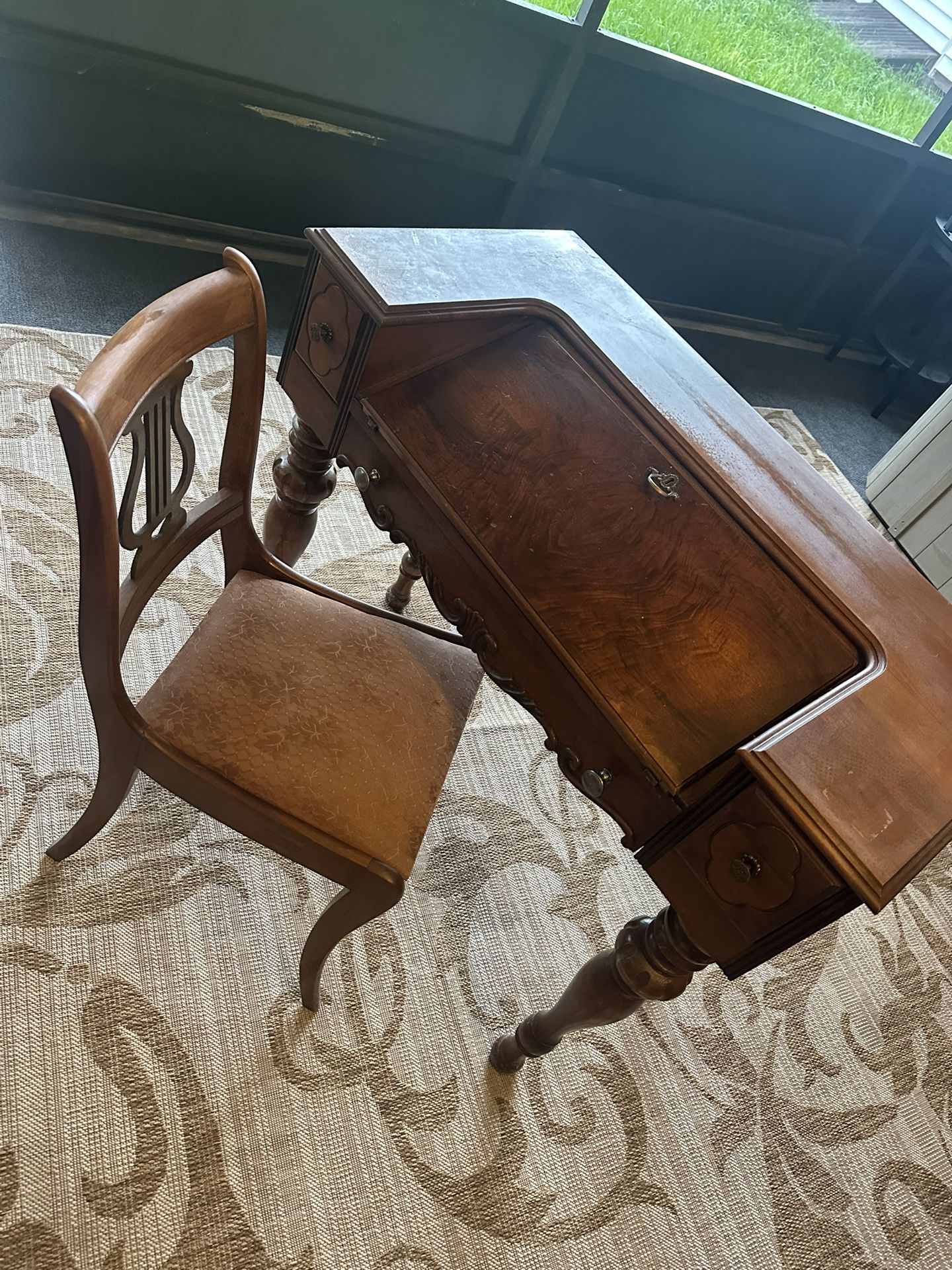 Antique Desk And Chair. Very nice.