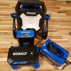 Kobalt 40V 300watt Inverter, 4ah Battery, Charger, And 2000 Lumen Work Light
