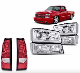 New Clear Headlights + New Taillights for Chevy Silverado 2003 through 2006