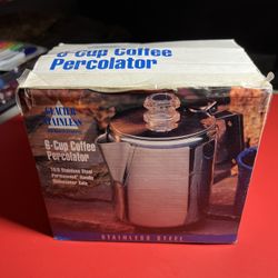 SIX CUP COFFEE PERCOLATOR STAINLESS STEEL