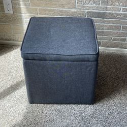 Gray Square Storage Ottoman
