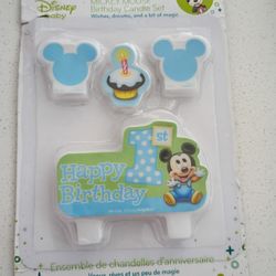Mickey Mouse 1st Birthday Candle Set