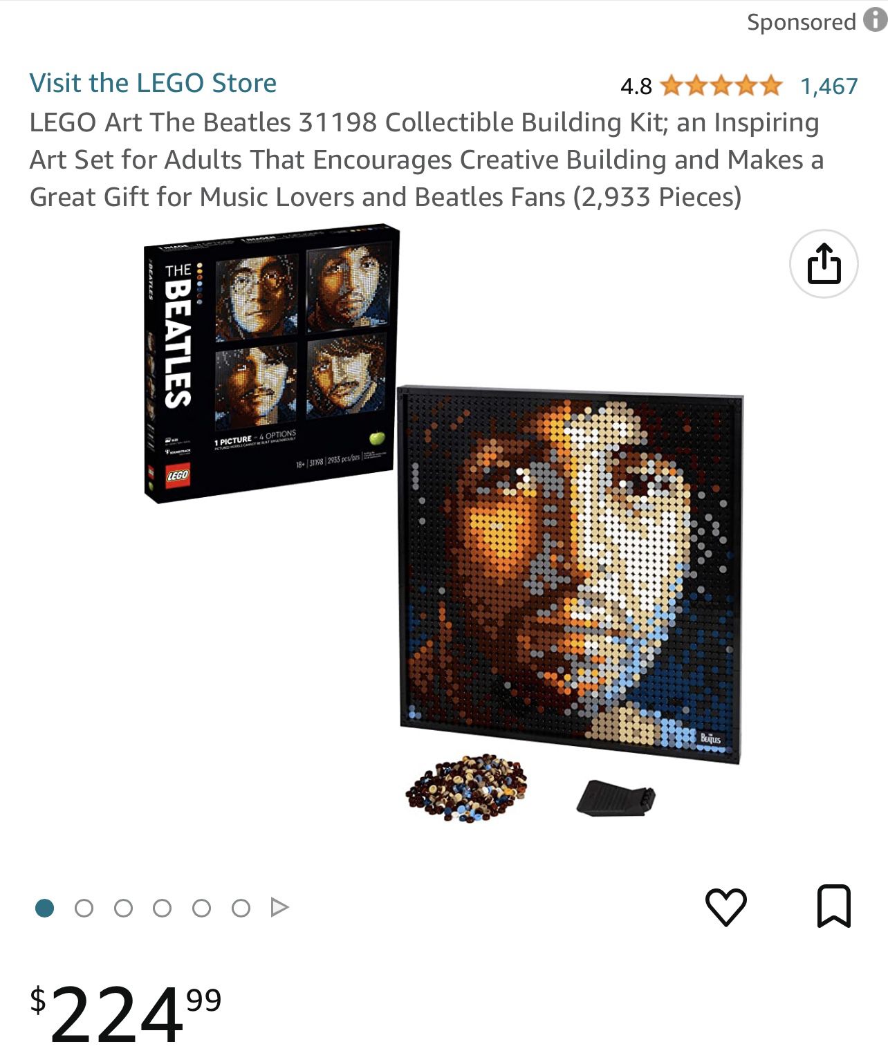 LEGO Art The Beatles 31198 Collectible Building Kit; An Inspiring