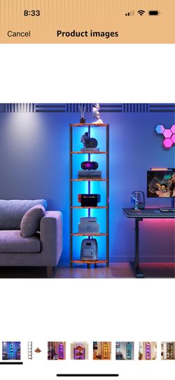 Corner shelf with led lights