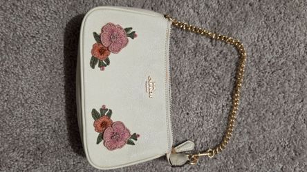 Coach White Crossbody Bag with Floral Embroidery