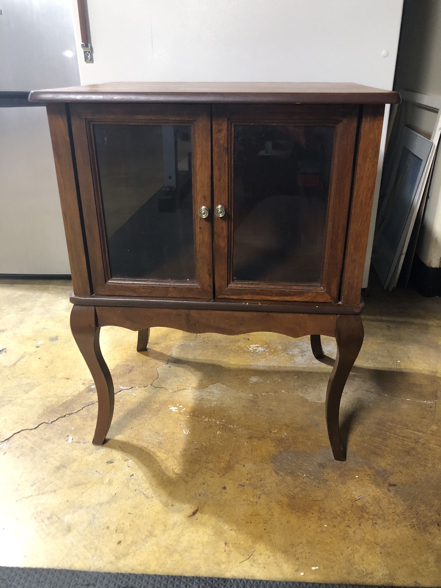 Brown Nice End Table With Two Door .