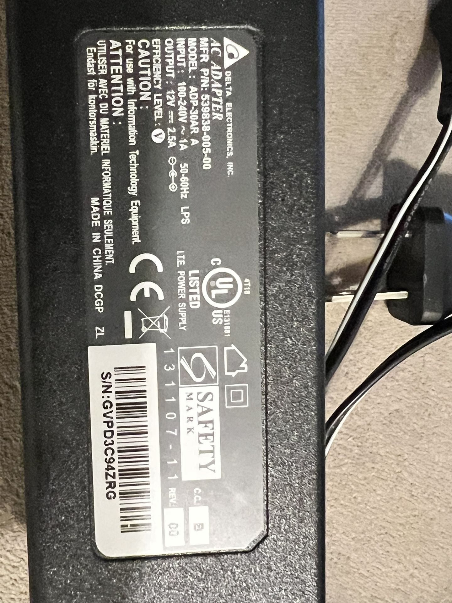 Motorola AC Adapter For Laptop Computer