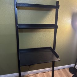 Desk / Display Stand Black Wood 3 Levels 