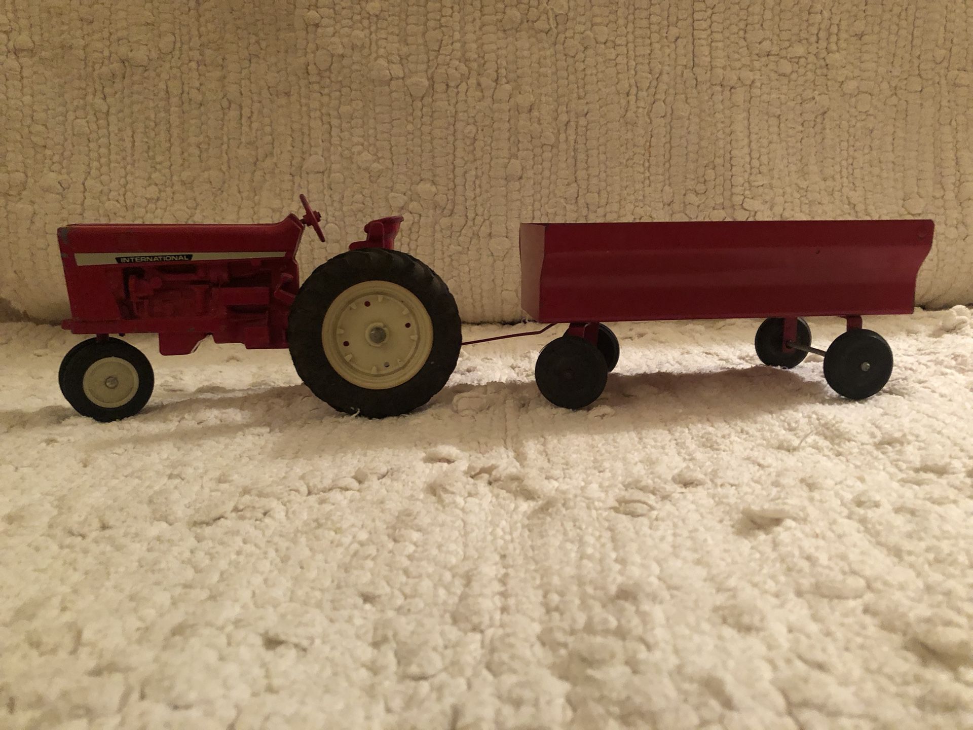 Vintage International Red Tractor & Grain Wagon