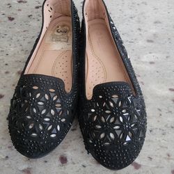 Girls Black Dress Up Shoes w/Gems