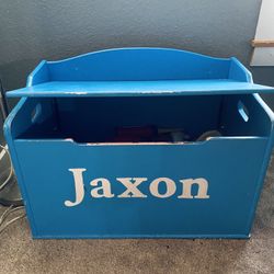Blue Wooden Toy Box
