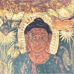 Buddha Original Antique Vintage Fine Art INDIA Print Poster Ajanta Caves Wall Painting 1950’s Italy Printed Collectible