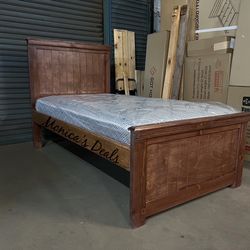 Twin Solid Wood Bed With Mattress $420