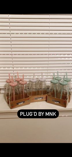 Glass Milk Bottles With Straw