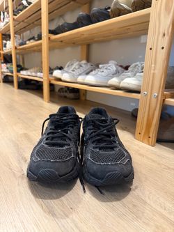 Black Mesh Lace-Up Running Sneakers