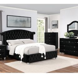 WINTER SALE!!! 4-PC Queen Bedroom Set/ Bedframe, Nightstand, Dresser & Mirror 