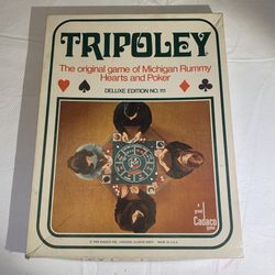 Tripoly Vintage Card Game Mat In Box-Deluxe edition #111 1969