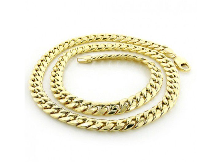 MENS 14K YELLOW GOLD MIAMI CUBAN LINK CURB CHAIN 8MM WIDE 22IN-40IN LONG