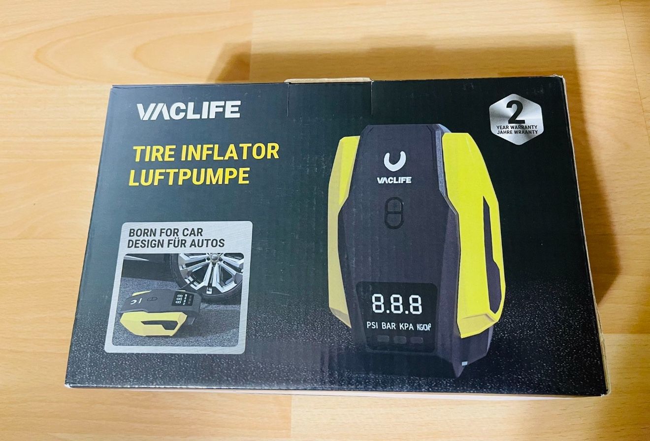 VacLife USVA701YE 150 PSI 120W 12V Portable Tire Inflater Compressor