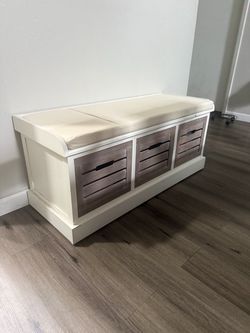 Indoor bench with storage