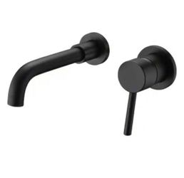 SUMERAIN Modern Single Handle Wall Mounted Bathroom Faucet in Matte Black