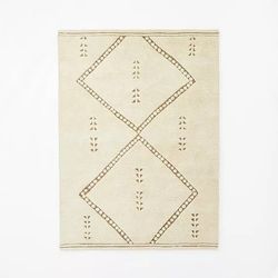 5'x7' Cedar Hills Plush Geo Print Rug Cream - 83% Wool