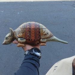 Painted Wooden Armadillo From Columbia