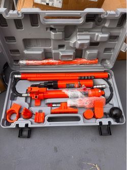 12 Ton Porta Power Kit, Portable Hydraulic Jack with 4.6 ft/1.4 m Oil Hose, Auto Body Frame Repair Kit with Storage Case for Car Repair, Truck, Farm
