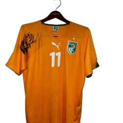 Côte d'Ivoire 2009/2011 Ivory Coast Puma Football Jersey #11 Drogba Size:Large