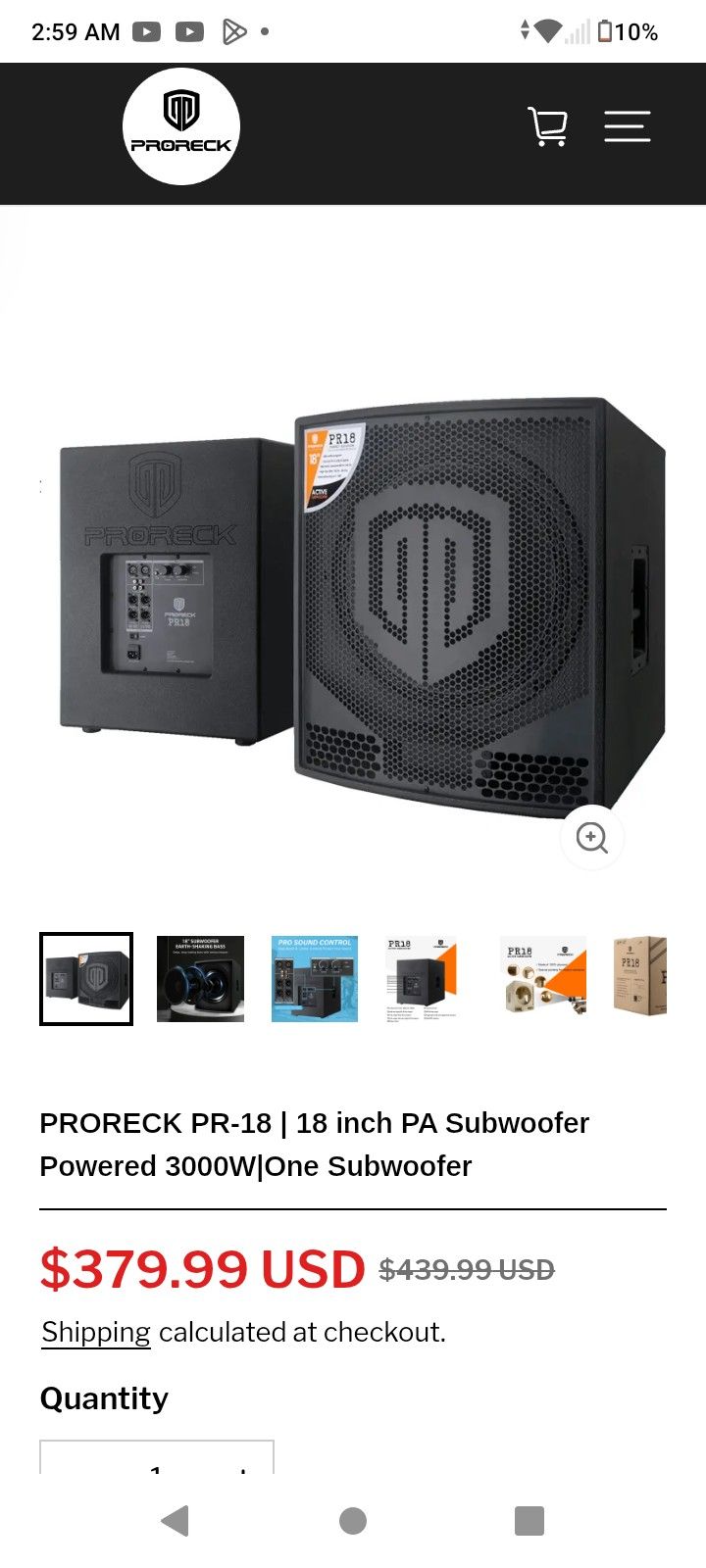 18in Powdered Subwoofer