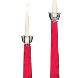 Red Glass Candle Holders
